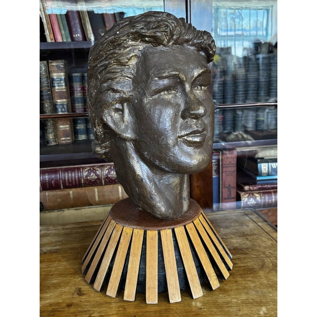Bust of Young Man on Display Stand For Sale - Image 6 of 7