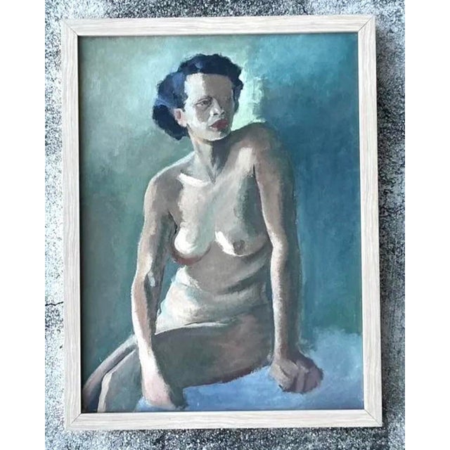 Vintage Original Nude Portrait Oil in Canvas For Sale - Image 11 of 12