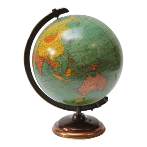 Mid-Twentieth Century Illuminated Terrestrial Glass Globe by George F. Cram