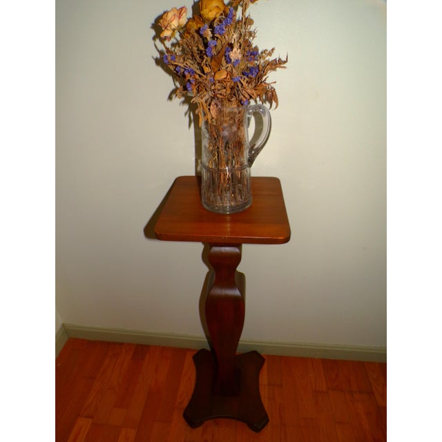 Vintage Solid Wood Pedestal Plant Fern Bust Stand For Sale - Image 13 of 16