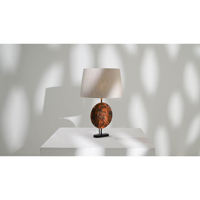 Antique French Metal Sign Table Lamp For Sale - Image 11 of 11