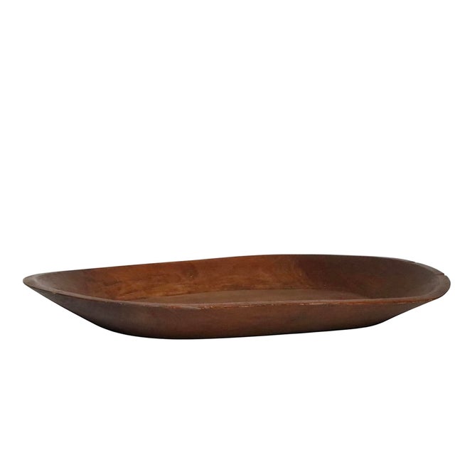 19th C. American Antique Country Style Handmade Wood Center Fruit Bread Bowl For Sale - Image 4 of 12