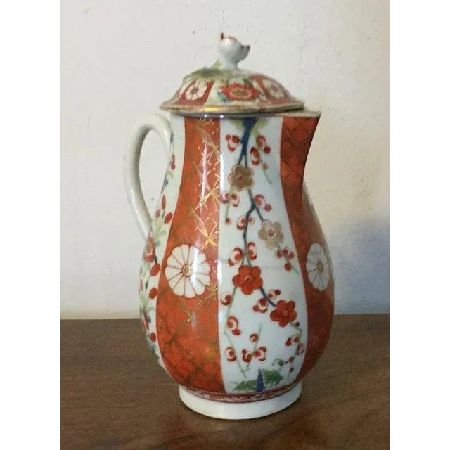 1765 First Period Worcester Giles Porcelain Scarlet Japan Sparrow Beak Cream Ju For Sale - Image 10 of 13