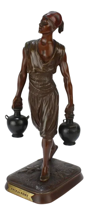 French Bronze Tunisian Water Carrier Sculpture by Jean-Didier Debut