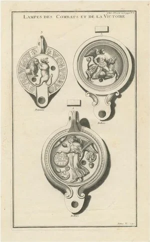 Lamp Drawing of Bull and Lion, 1722, Paper