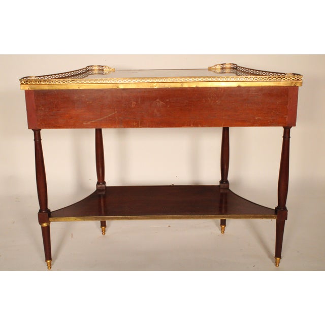 Louis XVI Style Mahogany Console Desserte With Marble Top For Sale - Image 10 of 11