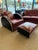 This burgundy, black and gray seating set is a limited re-creation of a Streamline Moderne collection designed by the...