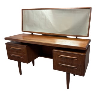 Mid-Century Teak Fresco Dressing Table with Cabinet and Wide Floating Mirror from G Plan, England, 1960s For Sale