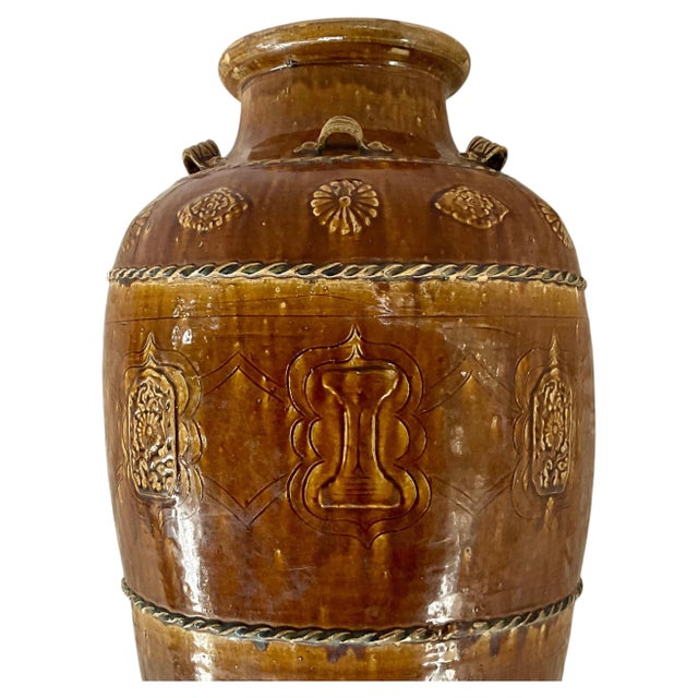 Asian Southeast Asian Qing Martaban Ware Storage Jar For Sale - Image 3 of 12