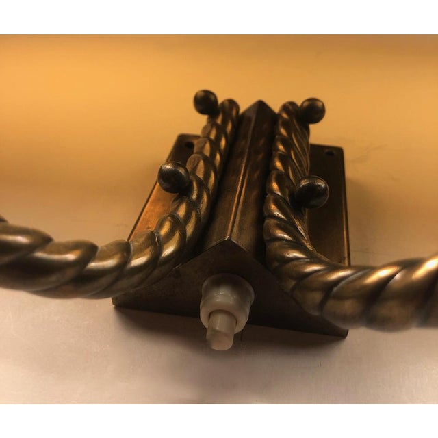 Brass Wall Lamp with Silk Shades, 1930s For Sale - Image 13 of 14