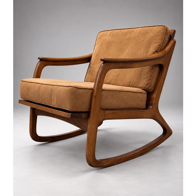 Wood 1950s Attributed to Lawrence Peabody Rocking Chair For Sale - Image 7 of 7