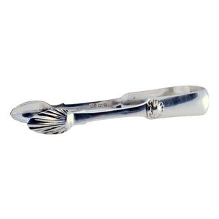 Silver Sugar Tongs with Palms and Shells For Sale