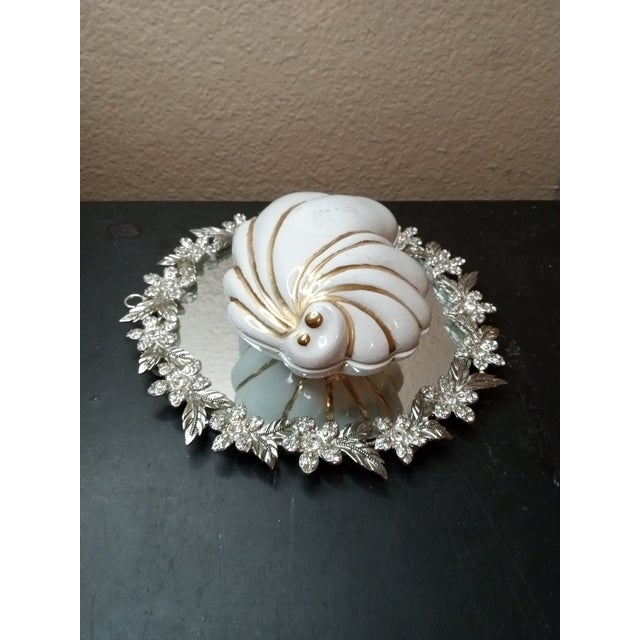 1960s Gorgeous Signed Ceramic Shell Shaped Trinket Box For Sale In Dallas - Image 6 of 7