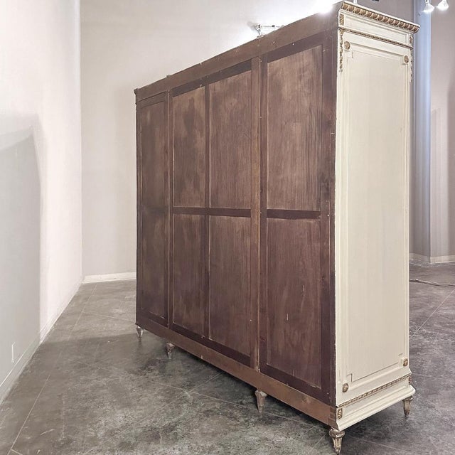 Antique Italian Neoclassical Painted Triple Armoire For Sale - Image 18 of 18