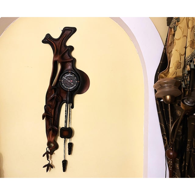 Large Sculptural Wall Clock, 1970s For Sale - Image 14 of 18