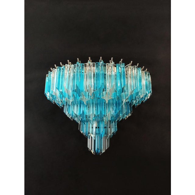 Vintage Murano Wall Sconces with 63 Clear and Blue Prisms, 1990s, Set of 2 For Sale - Image 18 of 18