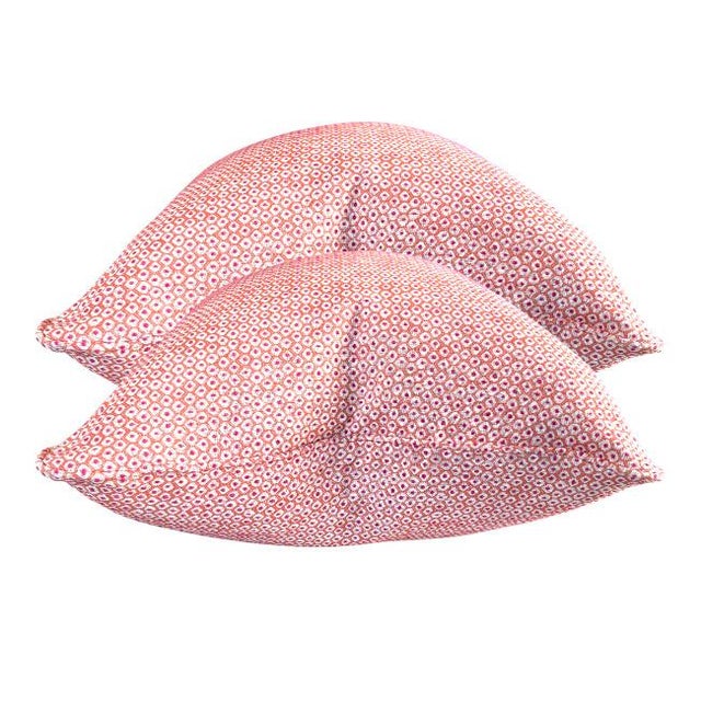 Abstract Pair of 22'' Indoor/Outdoor Coral Thibaut Pillows For Sale - Image 3 of 5