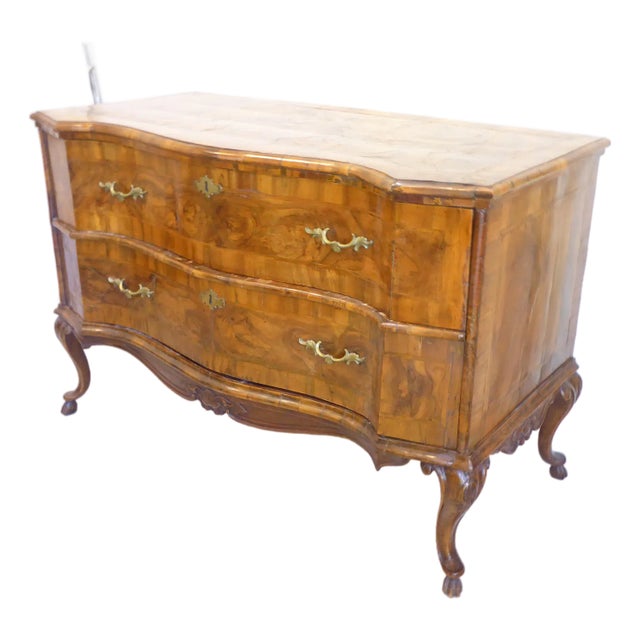 Antique Italian Walnut Burl Commode For Sale