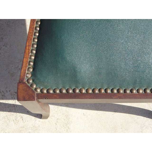 Art Deco Chairs in Wood and Green Faux Leather, 1940s, Set of 6 For Sale - Image 9 of 18
