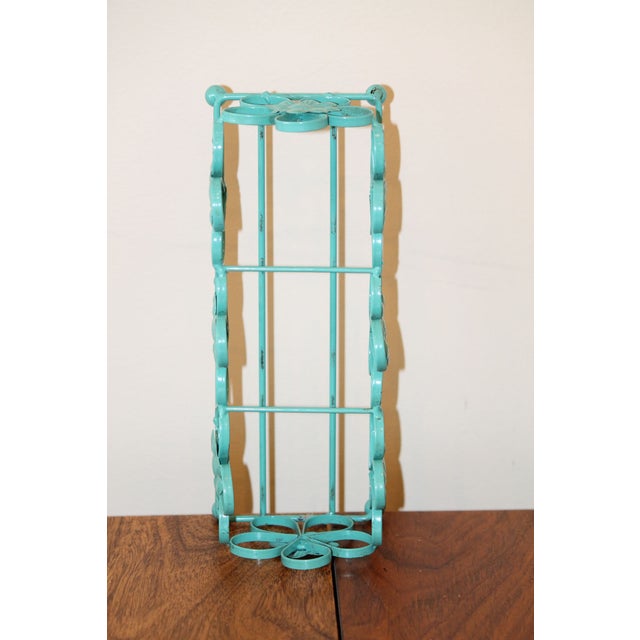 1990s Cute, Vintage, Turquoise Enameled Steel Condiment Holder For Sale - Image 5 of 5