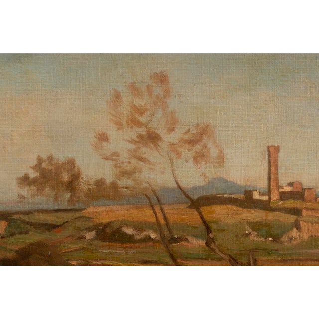 Gustave Saltzmann, Campagna Romana (Roman Countryside), Oil on Canvas For Sale - Image 3 of 16