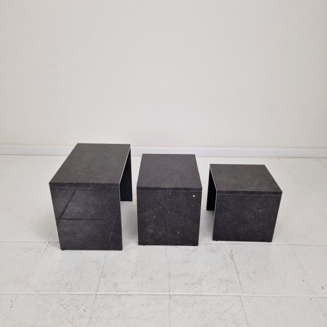 Stone Italian Marble Nesting Tables, 1980s, Set of 3 For Sale - Image 7 of 13