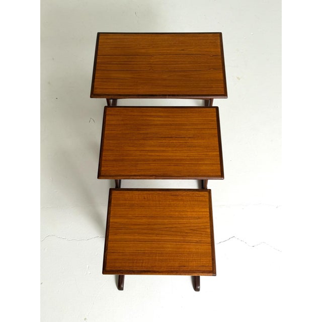 Nesting Tables in Teak, 1960s, Set of 3 For Sale - Image 6 of 11