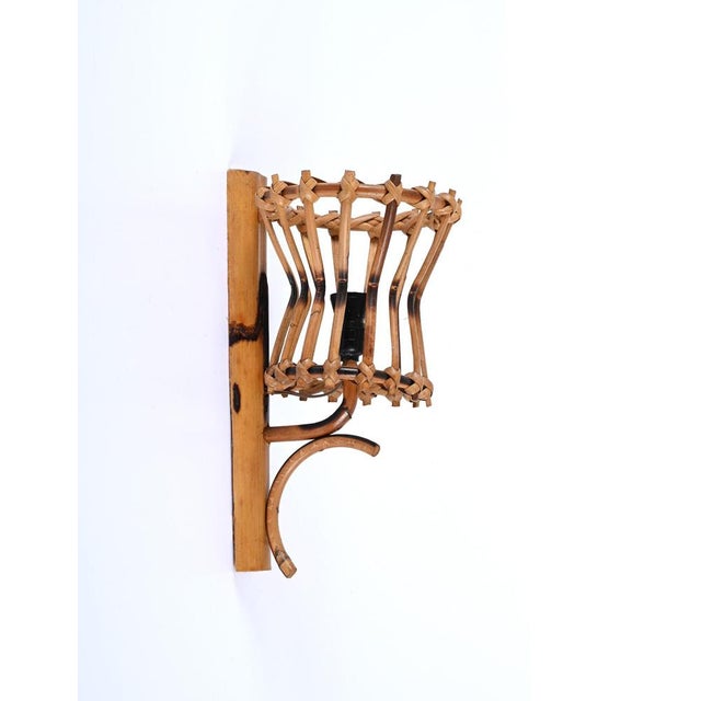 1960s Mid-Century Rattan Lantern Sconces by Louis Sognot, 1960s, Set of 2 For Sale - Image 5 of 17