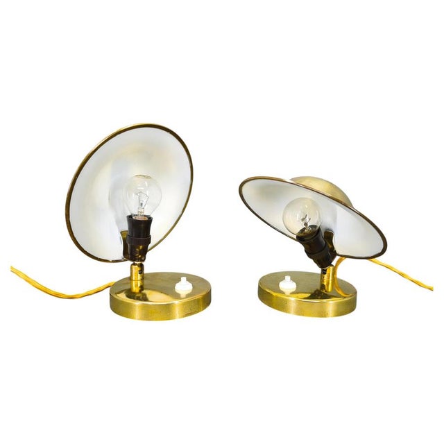 Art Deco Adjustable Brass Table Lamps, 1930s, Set of 2 For Sale - Image 9 of 9