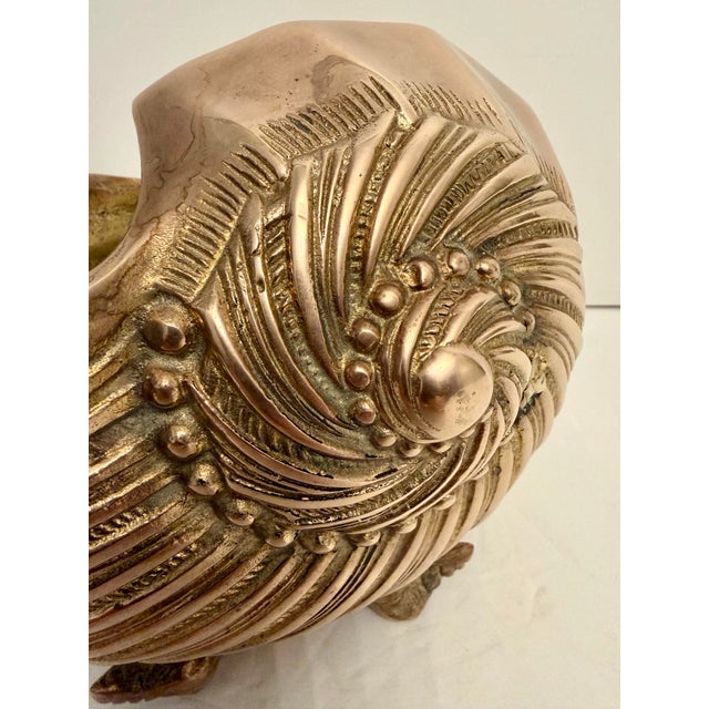 Rosenthal Netter Brass Seashell Nautilus Planter or Cachepot For Sale - Image 12 of 12