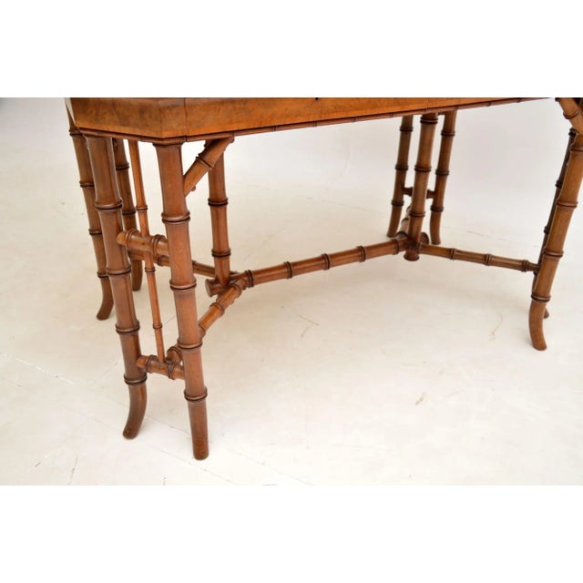 Burr Walnut Writing Desk from Howard & Sons, 1860s For Sale - Image 14 of 15
