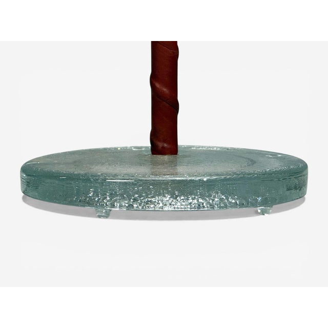 Falkenbergs Belysning, Floor Lamp, Leather, Glass, Sweden, 1960s For Sale - Image 9 of 10