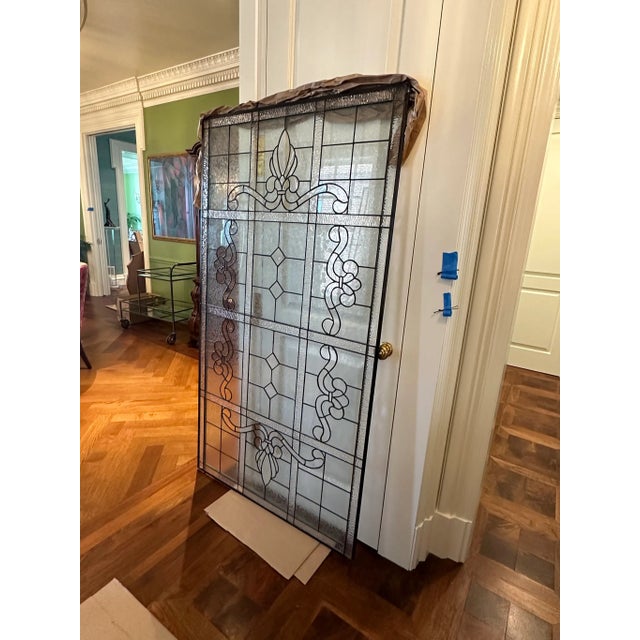21st Century Traditional Leaded Glass Window 39.75 X 71 For Sale - Image 10 of 12