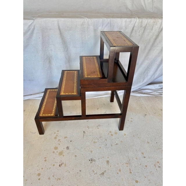 Wood 20th Century English Walnut Metamorphic Library Steps Side Table For Sale - Image 7 of 12