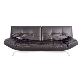 Smala Sofa in Black Leather from Ligne Roset, France For Sale