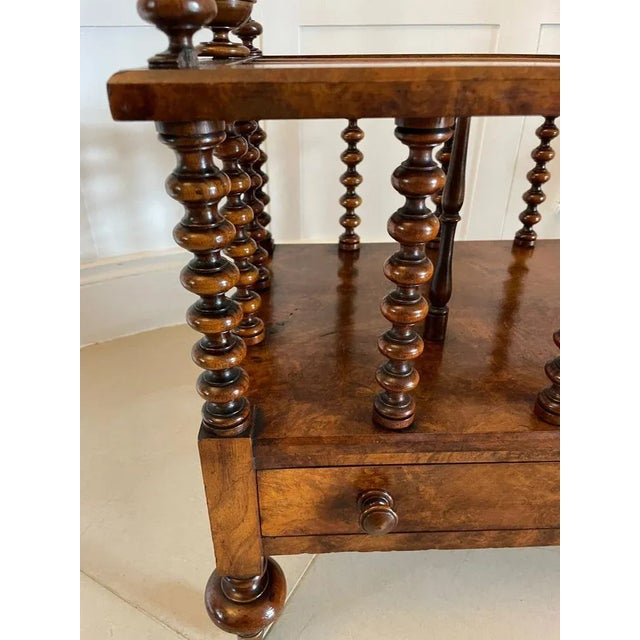 Large Antique Victorian Burr Walnut Canterbury, 1850s For Sale - Image 9 of 12
