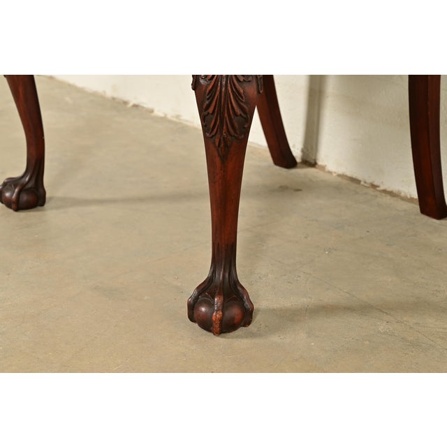 Romweber Antique Chippendale Carved Mahogany Armchairs, Pair For Sale - Image 10 of 13