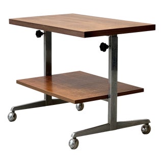 Height-Adjustable Side Table on Casters, 1960s For Sale