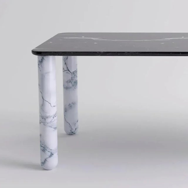 Contemporary Large Black and White Marble Sunday Dining Table by Jean-Baptiste Souletie For Sale - Image 3 of 9