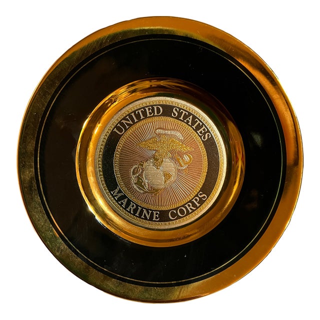Vintage Gold United States Marine Corps Plate For Sale
