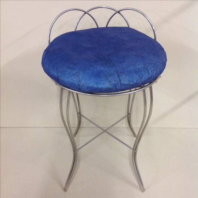 MidCentury Modern Polished Steel Vanity Chair Chairish