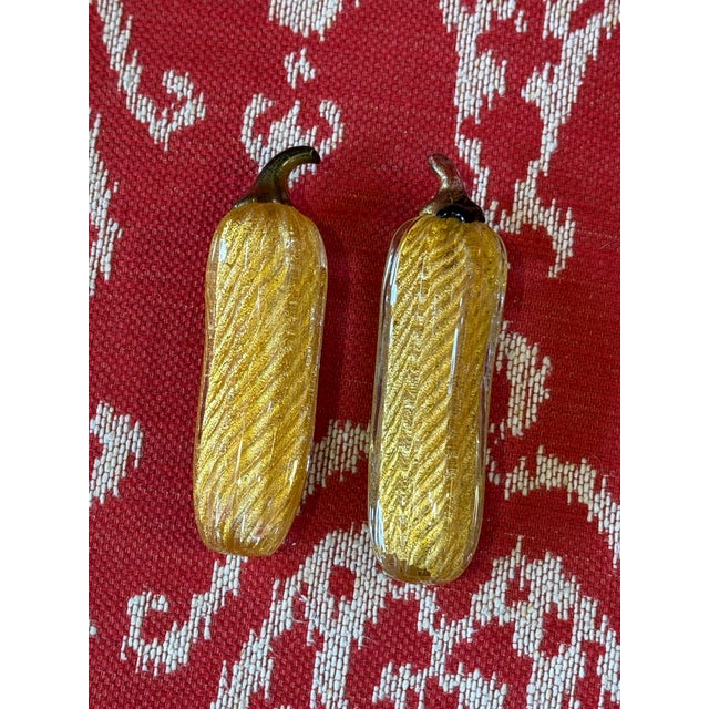 2010s Italian Murano Art Glass Zucchini Sculptures, Set of Two For Sale - Image 5 of 10