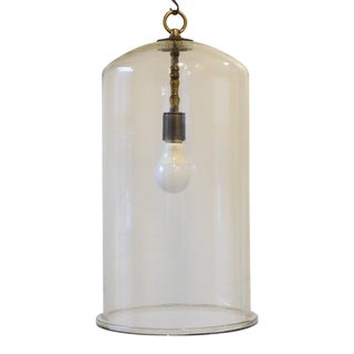 Antique Glass Cloche Light Fixture For Sale