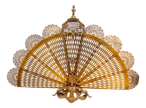 Vintage French Brass Fan Firescreen