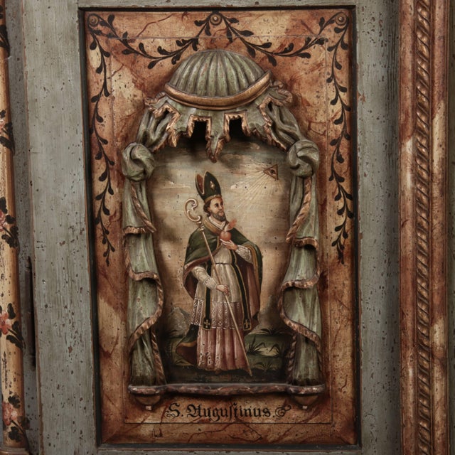 Mid 19th Century Antique Chamfered Baroque Votive Wood Cabinet, 1850 For Sale - Image 5 of 18