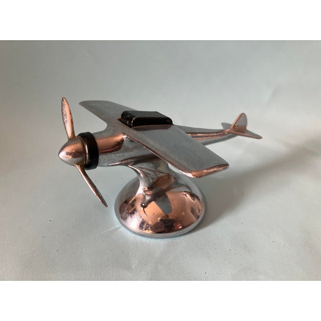 1930-40"s Desk Top Metal Aviation Airplane Cigarette Lighter For Sale - Image 10 of 10