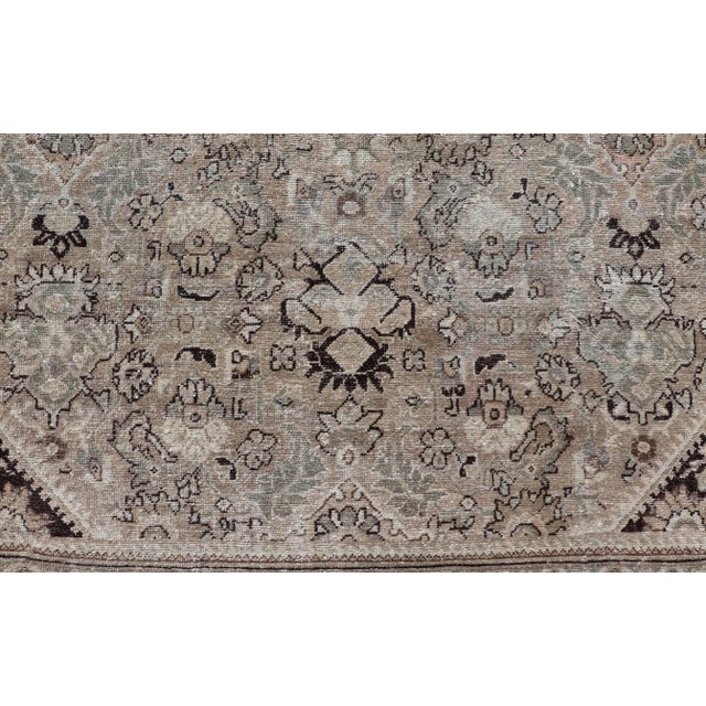 Taupe Large Antique Persian Sultanabad-Mahal Rug With Sub-Geometric Floral Design 10'5 X 13'4 For Sale - Image 8 of 12