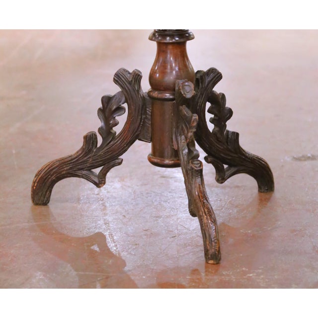 Late 19th Century 19th C. French Black Forest Carved Walnut Jardinière on Stand With Zinc Liner For Sale - Image 5 of 9