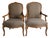 Early 20th Century Pair Walnut French Louis XV Style Faux Bois Chairs For Sale
