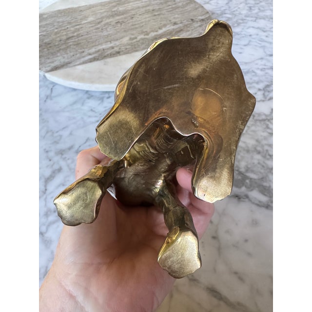 Midcentury Solid Brass Sitting Dog Statue For Sale - Image 11 of 11